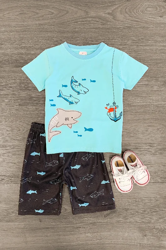 Sharks & Crab Blue Short Set