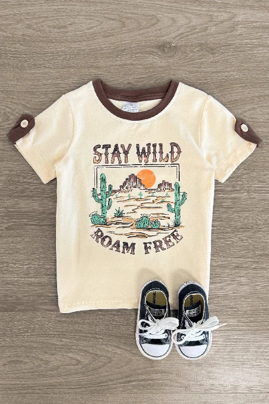 "Stay Wild Roam Free" Tan T-Shirt