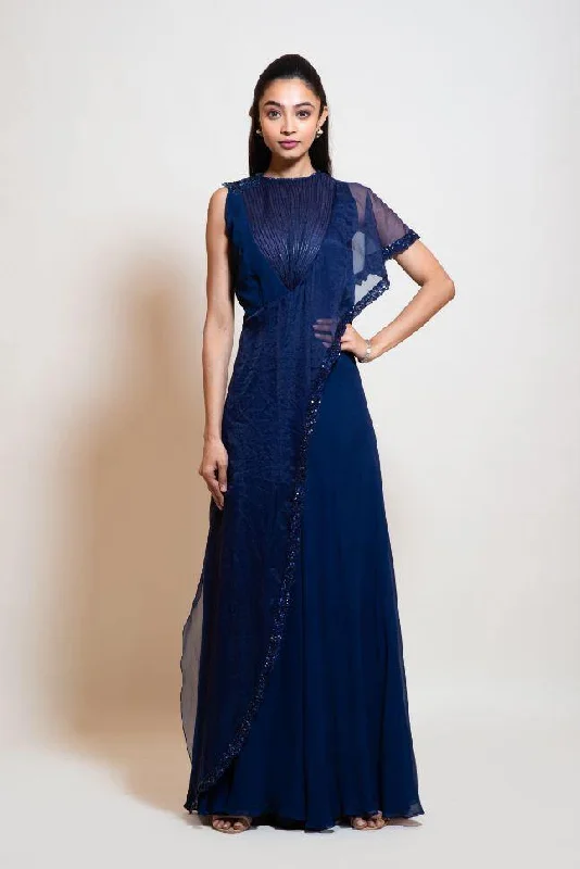 Smriti Apparel's Blue ruffle Layer Jumpsuit  - Rent