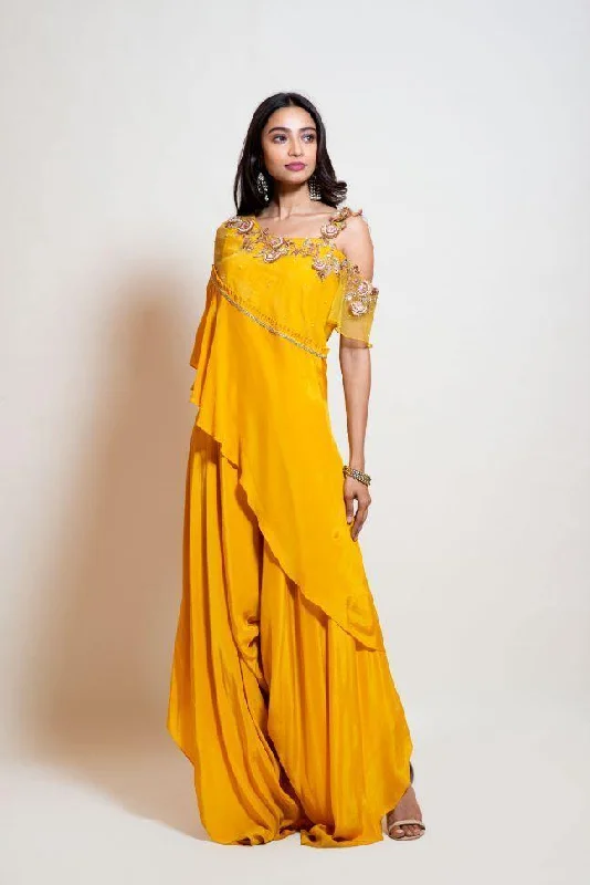 Smriti Apparel's Canary Yellow Cowl Jumpsuit  - Rent