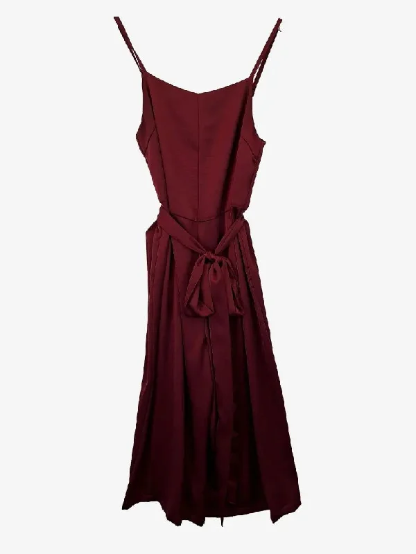 Calli Luxe Satin Merlot Jumpsuit Size 12