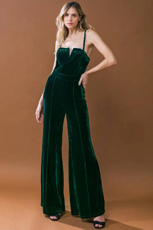 BLOW A KISS VELVET JUMPSUIT