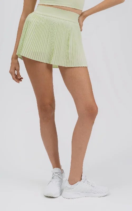 Hardcourt High-Rise Pleated Tennis Skirt - Reed Green