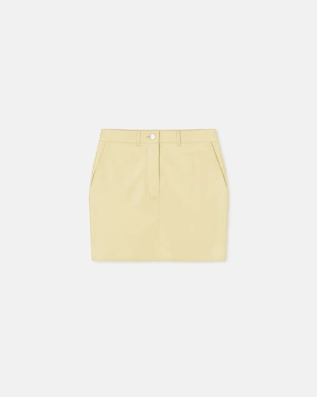 Miray - Okobor™ Alt-Leather Mini Skirt - Lemongrass